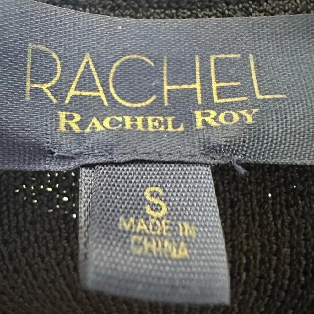 Rachel Roy open back midi knit ribbed long sleeve dress black size small - Picture 11 of 11